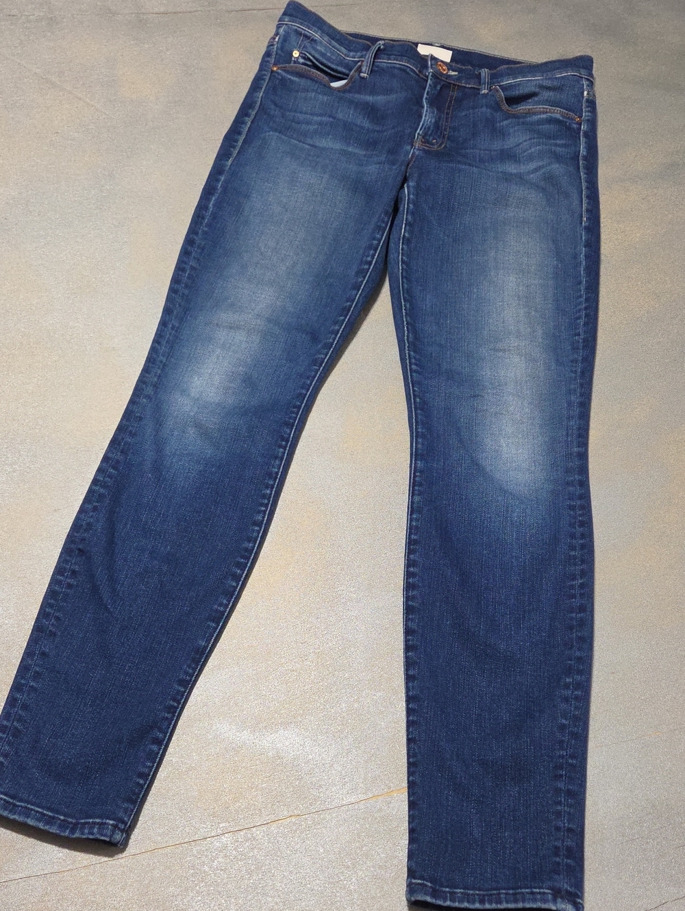 MOTHER Straight-Leg Jeans in Dark Blue Wash